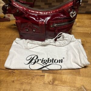 Brighton Burgundy Leather Shoulder Bag- No call outs with DustBag Beautiful !!
